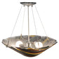 Meyda Lighting Metro Fusion 18" 2-Light Nickel Penna Di Pavone Pendant Light With Multi-Colored Shade Glass