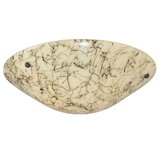 Meyda Lighting Metro Fusion 18" 2-Light Timeless Bronze Bird's Nest Inverted Pendant Light With Beige & Black Streamer Shade Glass