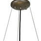 Meyda Lighting Metro Fusion 18" 2-Light Timeless Bronze Bird's Nest Inverted Pendant Light With Beige & Black Streamer Shade Glass