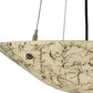 Meyda Lighting Metro Fusion 18" 2-Light Timeless Bronze Bird's Nest Inverted Pendant Light With Beige & Black Streamer Shade Glass