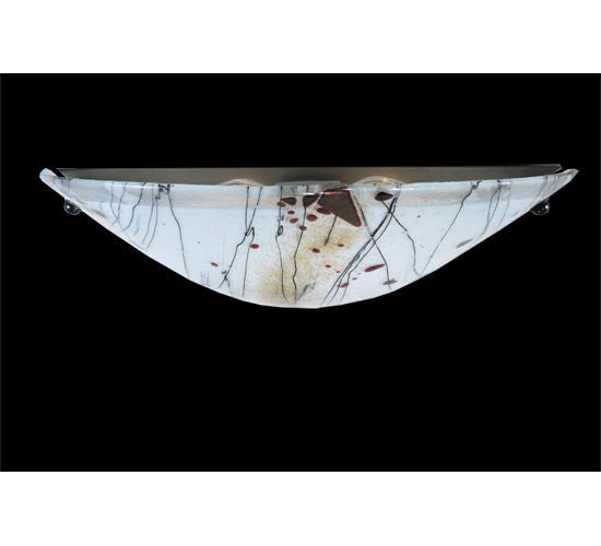 Meyda Lighting Metro Fusion 18" 2-Light Transparent Copper Ramoscelli Wall Sconce With White Iridescent Shade Glass