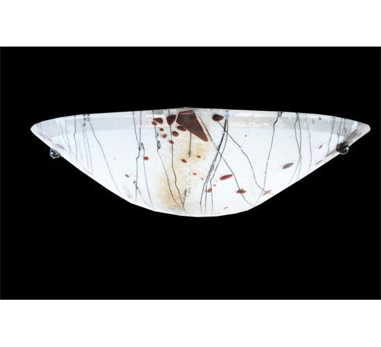 Meyda Lighting Metro Fusion 18" 2-Light Transparent Copper Ramoscelli Wall Sconce With White Iridescent Shade Glass