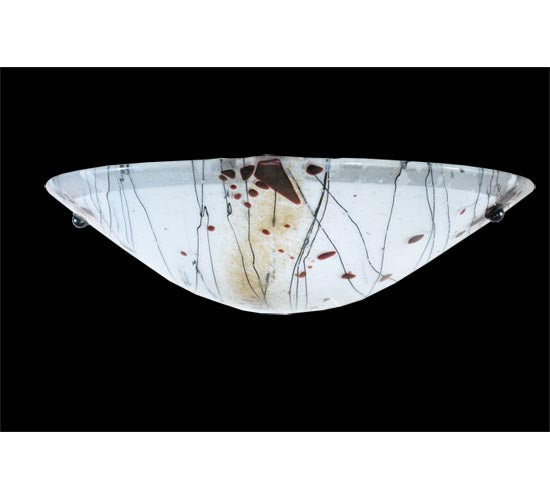 Meyda Lighting Metro Fusion 18" 2-Light Transparent Copper Ramoscelli Wall Sconce With White Iridescent Shade Glass