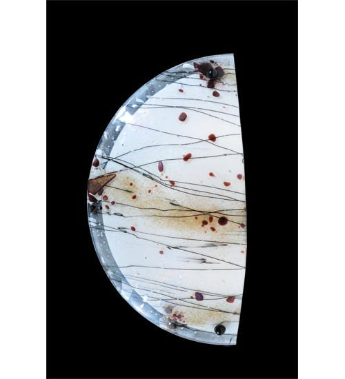 Meyda Lighting Metro Fusion 18" 2-Light Transparent Copper Ramoscelli Wall Sconce With White Iridescent Shade Glass