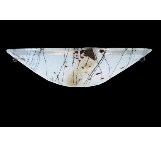 Meyda Lighting Metro Fusion 18" 2-Light Transparent Copper Ramoscelli Wall Sconce With White Iridescent Shade Glass