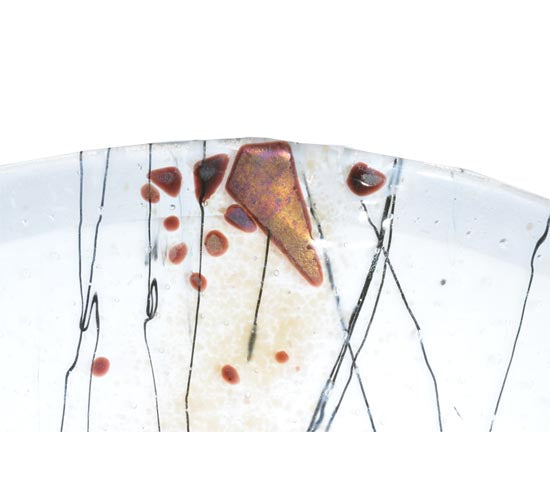 Meyda Lighting Metro Fusion 18" 2-Light Transparent Copper Ramoscelli Wall Sconce With White Iridescent Shade Glass