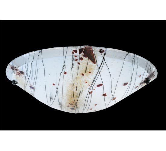 Meyda Lighting Metro Fusion 18" 2-Light Transparent Copper Ramoscelli Wall Sconce With White Iridescent Shade Glass