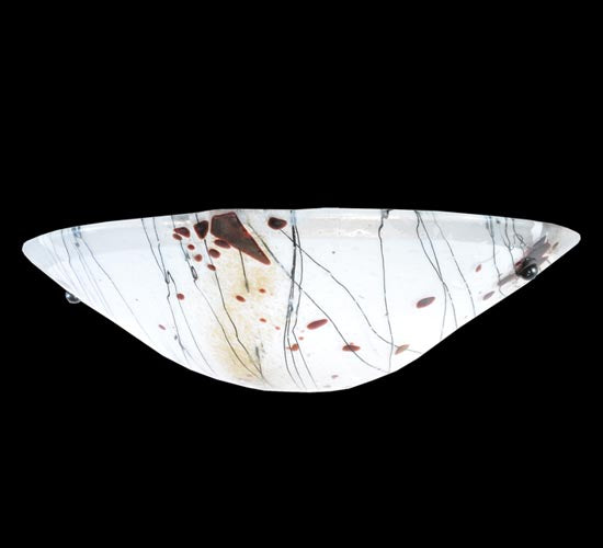 Meyda Lighting Metro Fusion 18" 2-Light Transparent Copper Ramoscelli Wall Sconce With White Iridescent Shade Glass