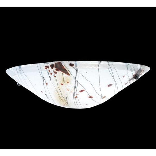Meyda Lighting Metro Fusion 18" 2-Light Transparent Copper Ramoscelli Wall Sconce With White Iridescent Shade Glass