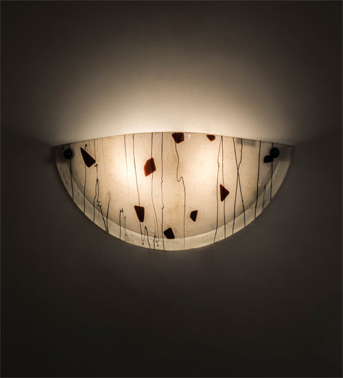 Meyda Lighting Metro Fusion 18" 2-Light White Ramoscelli Wall Sconce With White Shade Glass