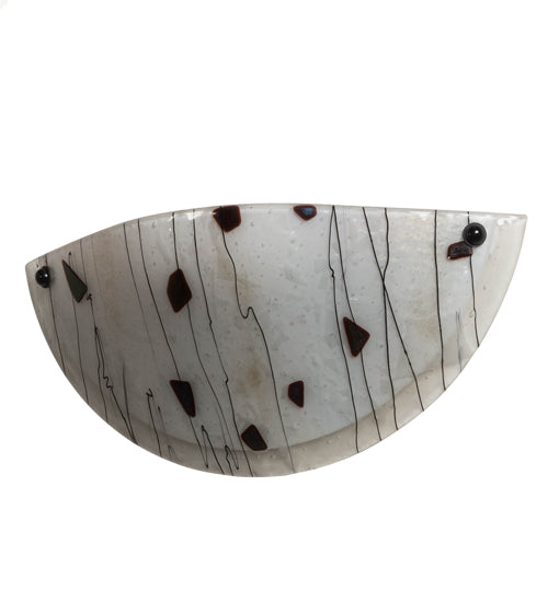 Meyda Lighting Metro Fusion 18" 2-Light White Ramoscelli Wall Sconce With White Shade Glass