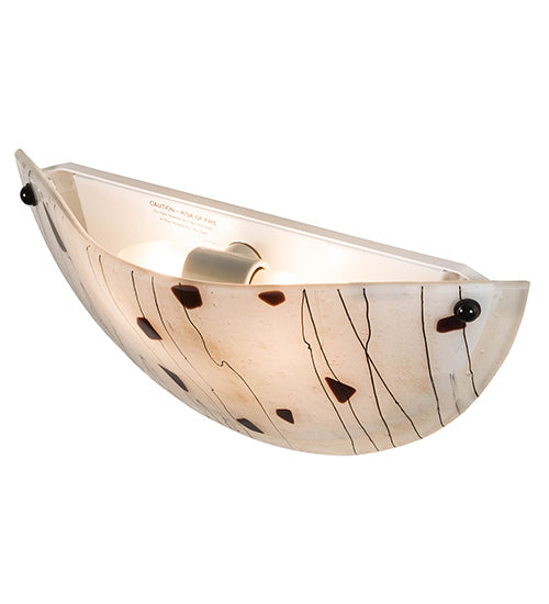 Meyda Lighting Metro Fusion 18" 2-Light White Ramoscelli Wall Sconce With White Shade Glass