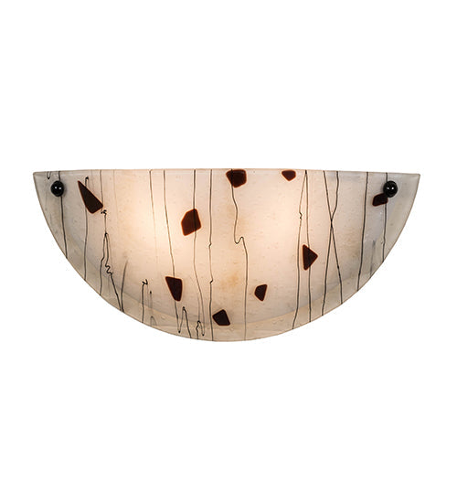 Meyda Lighting Metro Fusion 18" 2-Light White Ramoscelli Wall Sconce With White Shade Glass