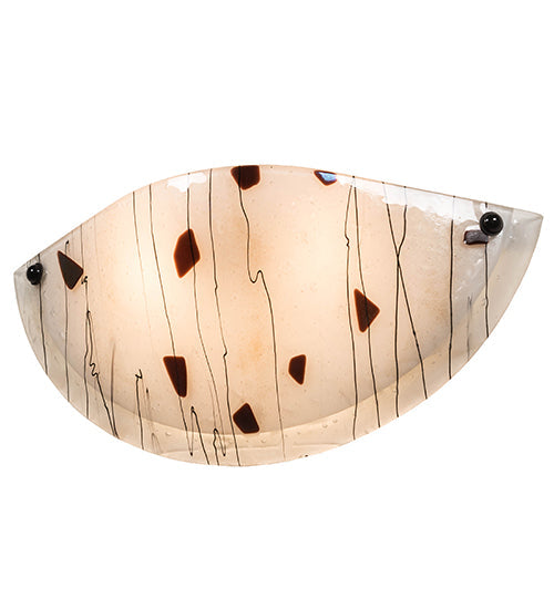 Meyda Lighting Metro Fusion 18" 2-Light White Ramoscelli Wall Sconce With White Shade Glass