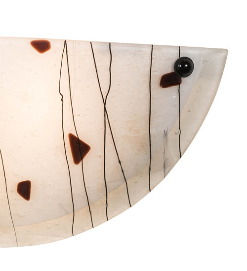 Meyda Lighting Metro Fusion 18" 2-Light White Ramoscelli Wall Sconce With White Shade Glass