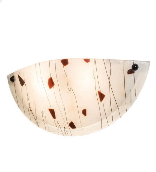 Meyda Lighting Metro Fusion 18" 2-Light White Ramoscelli Wall Sconce With White Shade Glass