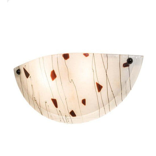 Meyda Lighting Metro Fusion 18" 2-Light White Ramoscelli Wall Sconce With White Shade Glass