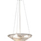 Meyda Lighting Metro Fusion 18" 3-Light Brushed Nickel Inverted Pendant Light With Ramoscelli Shade Glass