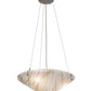 Meyda Lighting Metro Fusion 18" 3-Light Brushed Nickel Inverted Pendant Light With Ramoscelli Shade Glass