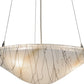 Meyda Lighting Metro Fusion 18" 3-Light Brushed Nickel Inverted Pendant Light With Ramoscelli Shade Glass