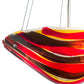 Meyda Lighting Metro Fusion 18" 3-Light Brushed Nickel Marina Inverted Pendant Light With Multi-Colored Shade Glass