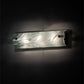 Meyda Lighting Metro Fusion 18" 3-Light Extreme Chrome Blanco Swirl Vanity Light With Blue & White Shade Glass