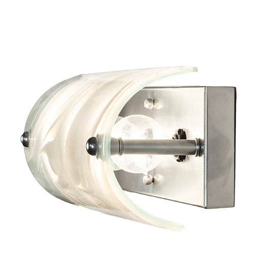 Meyda Lighting Metro Fusion 18" 3-Light Extreme Chrome Blanco Swirl Vanity Light With Blue & White Shade Glass