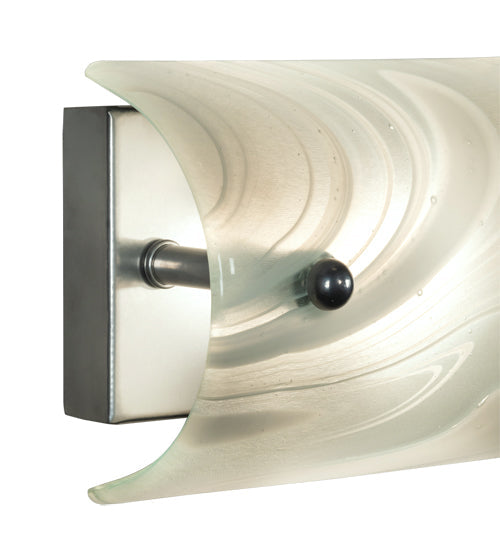Meyda Lighting Metro Fusion 18" 3-Light Extreme Chrome Blanco Swirl Vanity Light With Blue & White Shade Glass