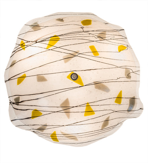 Meyda Lighting Metro Fusion 18" 3-Light Nickel Ramoscelli Flush Mount Light With Multi-Colored Shade Glass