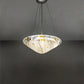 Meyda Lighting Metro Fusion 18" 3-Light Nickel Ramoscelli Inverted Pendant Light With White & Brown Fused Shade Glass