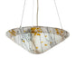 Meyda Lighting Metro Fusion 18" 3-Light Nickel Ramoscelli Inverted Pendant Light With White & Brown Fused Shade Glass