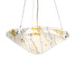 Meyda Lighting Metro Fusion 18" 3-Light Nickel Ramoscelli Inverted Pendant Light With White & Brown Fused Shade Glass