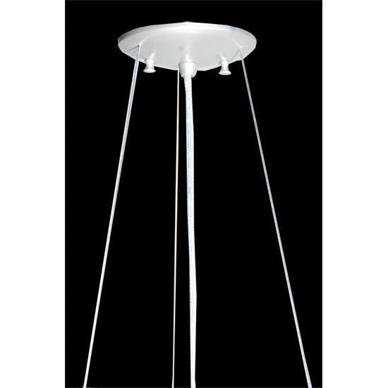 Meyda Lighting Metro Fusion 18" 3-Light Nickel Ramoscelli Inverted Pendant Light With White Shade Glass
