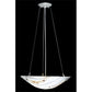 Meyda Lighting Metro Fusion 18" 3-Light Nickel Ramoscelli Inverted Pendant Light With White Shade Glass