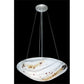 Meyda Lighting Metro Fusion 18" 3-Light Nickel Ramoscelli Inverted Pendant Light With White Shade Glass