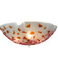 Meyda Lighting Metro Fusion 18" 3-Light White Organic Slumped Flush Mount Light With Cherry & Amber On White Shade Glass