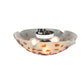 Meyda Lighting Metro Fusion 18" 3-Light White Organic Slumped Flush Mount Light With Cherry & Amber On White Shade Glass