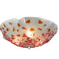 Meyda Lighting Metro Fusion 18" 3-Light White Organic Slumped Flush Mount Light With Cherry & Amber On White Shade Glass