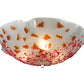 Meyda Lighting Metro Fusion 18" 3-Light White Organic Slumped Flush Mount Light With Cherry & Amber On White Shade Glass