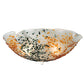 Meyda Lighting Metro Fusion 18" 3-Light White Organic Slumped Flush Mount Light With Green & Amber On White Shade Glass