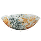 Meyda Lighting Metro Fusion 18" 3-Light White Organic Slumped Flush Mount Light With Green & Amber On White Shade Glass