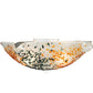 Meyda Lighting Metro Fusion 18" 3-Light White Organic Slumped Flush Mount Light With Green & Amber On White Shade Glass