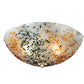 Meyda Lighting Metro Fusion 18" 3-Light White Organic Slumped Flush Mount Light With Green & Amber On White Shade Glass