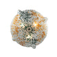 Meyda Lighting Metro Fusion 18" 3-Light White Organic Slumped Flush Mount Light With Green & Amber On White Shade Glass