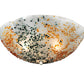 Meyda Lighting Metro Fusion 18" 3-Light White Organic Slumped Flush Mount Light With Green & Amber On White Shade Glass