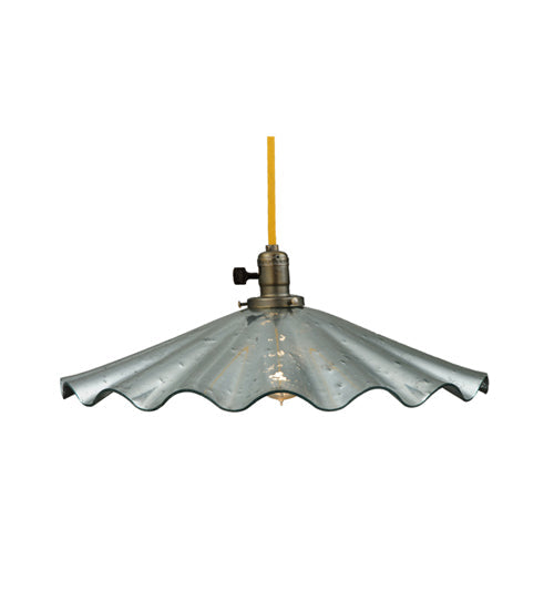 Meyda Lighting Metro Fusion 18" Antique Brass Galatia Pendant Light With Silver Seeded Mercury Shade Glass