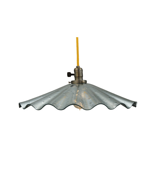 Meyda Lighting Metro Fusion 18" Antique Brass Galatia Pendant Light With Silver Seeded Mercury Shade Glass