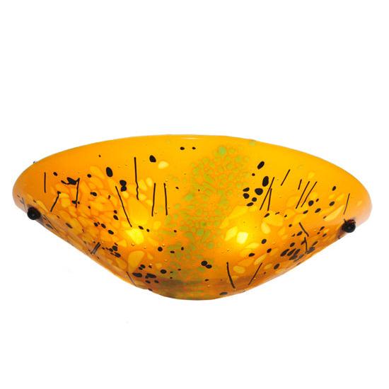 Meyda Lighting Metro Fusion 18" Biscotti Wall Sconce With Amber Shade Glass