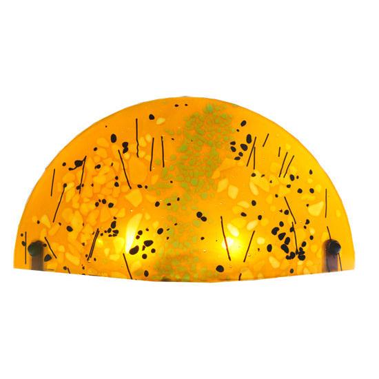 Meyda Lighting Metro Fusion 18" Biscotti Wall Sconce With Amber Shade Glass