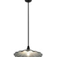 Meyda Lighting Metro Fusion 18" Black Galatia Pendant Light With Scalloped Gold Iridescent Shade Glass